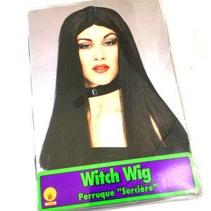 Rubies Long Black Wig Morticia - Witch - Hippie - Cher 50700 NWT NOS